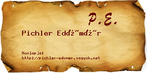 Pichler Edömér névjegykártya